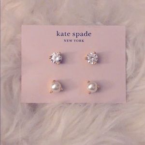 Kate Spade Rose & Shine Pearl & CZ Stud Set